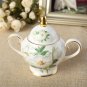 Luxury Bone China Camellia Coffee Set Porcelain Tea Cups Ceramic Pot Wedding Gift