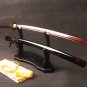 Red Damascus Blade Samurai Sword Japanese Katana Folded Steel Battle Ready Sharp