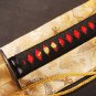 Red Damascus Blade Samurai Sword Japanese Katana Folded Steel Battle Ready Sharp