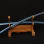 Blue Blade Samurai Sword Katana Japanese Damascus Folded Steel Bull Horn Sheath Battle Ready 41"