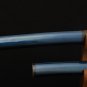 Blue Blade Samurai Sword Katana Japanese Damascus Folded Steel Bull Horn Sheath Battle Ready 41"