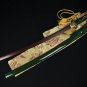 Japanese Samurai Katana Sword Kendo Damascus Folded Black Red Steel Sharp Full Tang Battle Ready