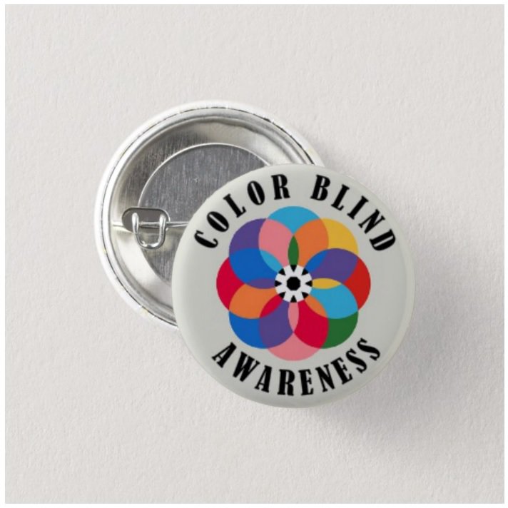 Color Blind Awareness button (badges, pins, medical alert)