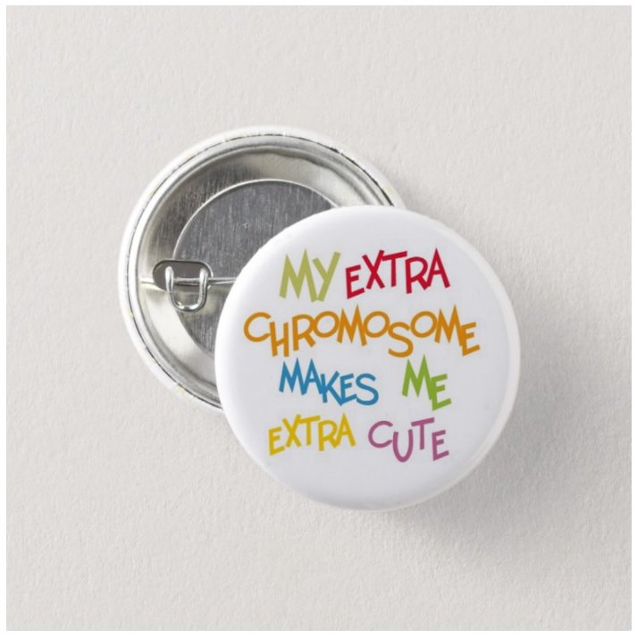 Down Syndrome button (badges, pins, medical alert)