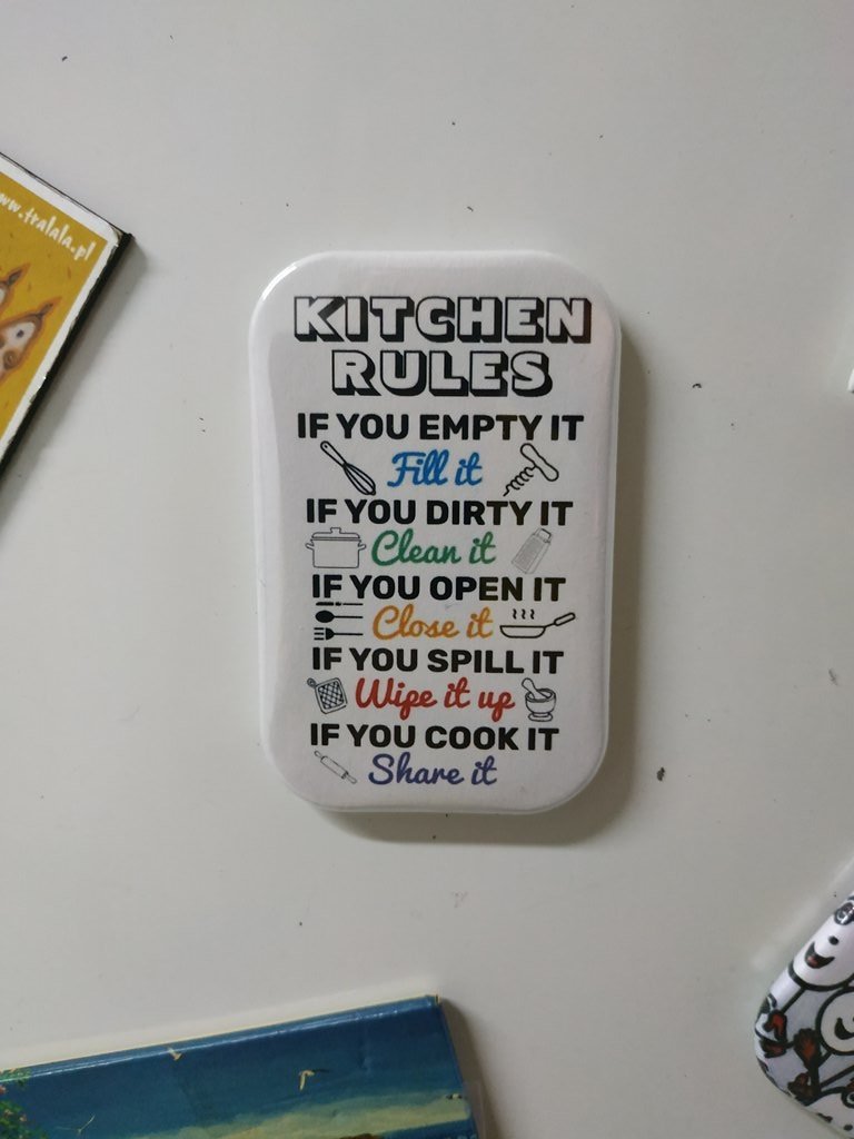 Kitchen Rules Fridge Magnet (44x68mm, refrigerator, decoration)