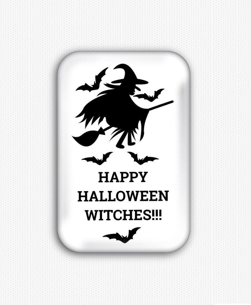 Happy Halloween Witches Fridge Magnet (poster, print, refrigerator)
