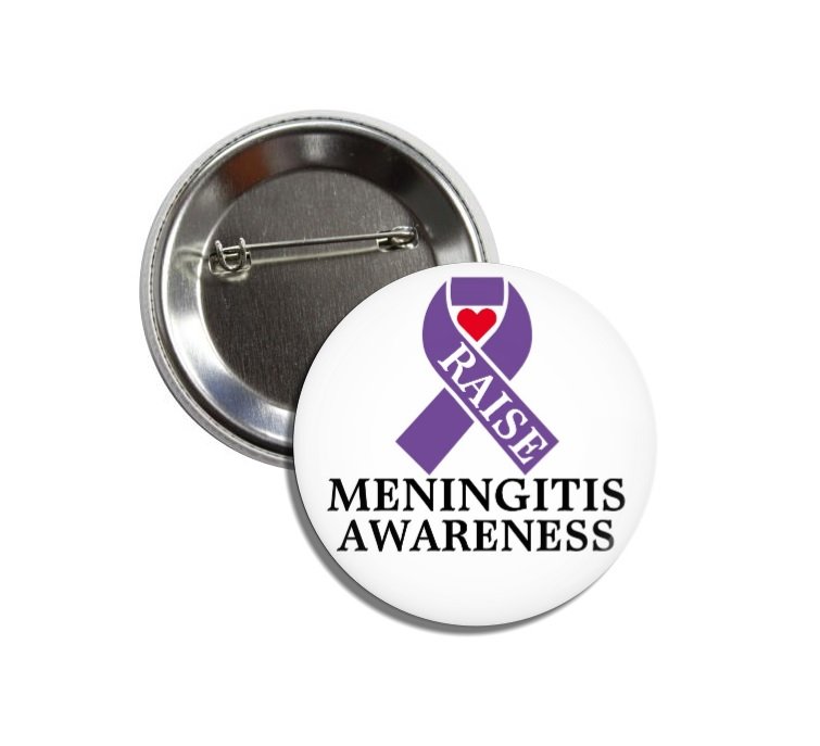 Meningitis Awareness button (25mm, badges, pins, month, day,)