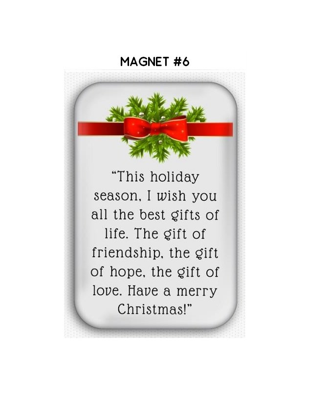 Christmas Wishes Fridge Magnet (refrigerator, years eve)
