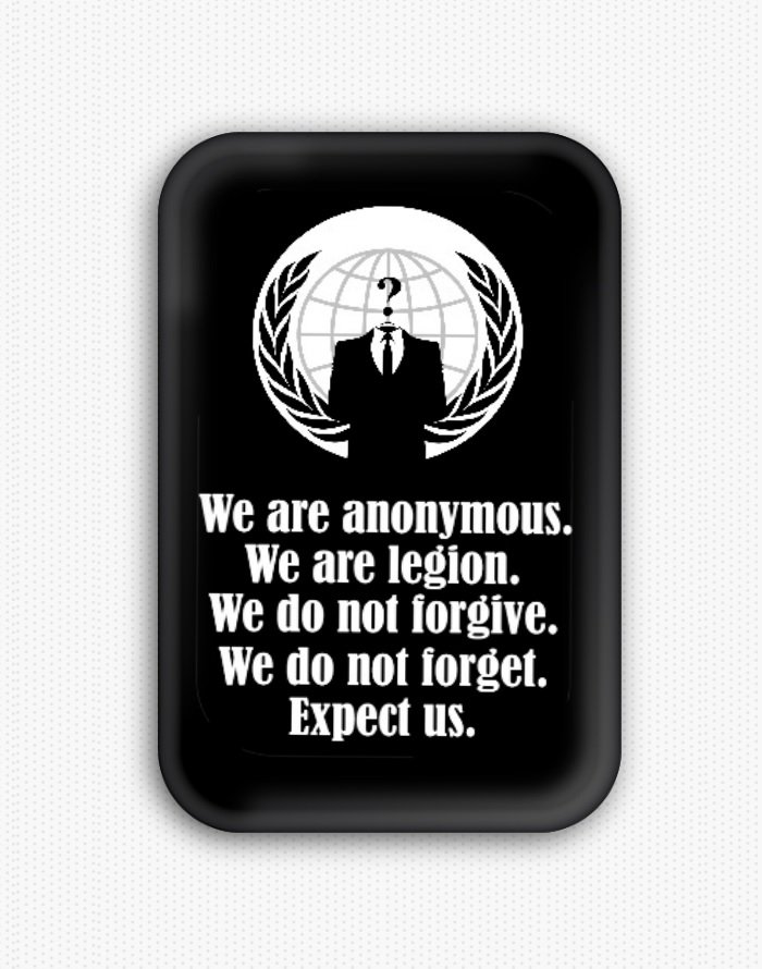 Anonymous Fridge Magnet (refrigerator, hacktivist, cyber)