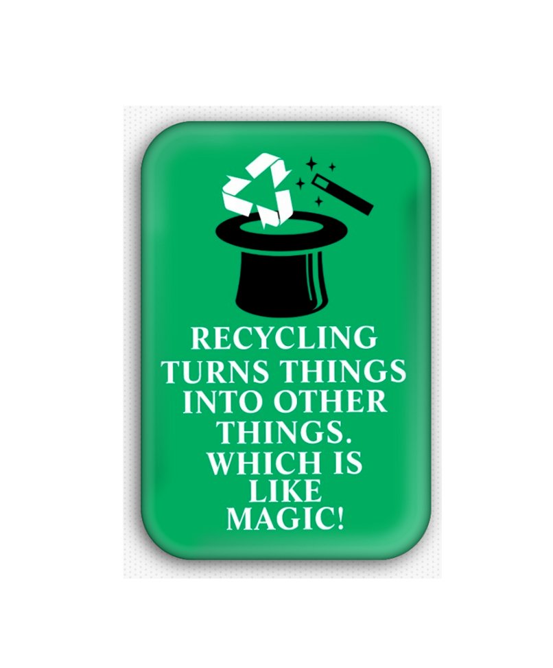 Recycle Fridge Magnet (poster, print, refrigerator, climate change)