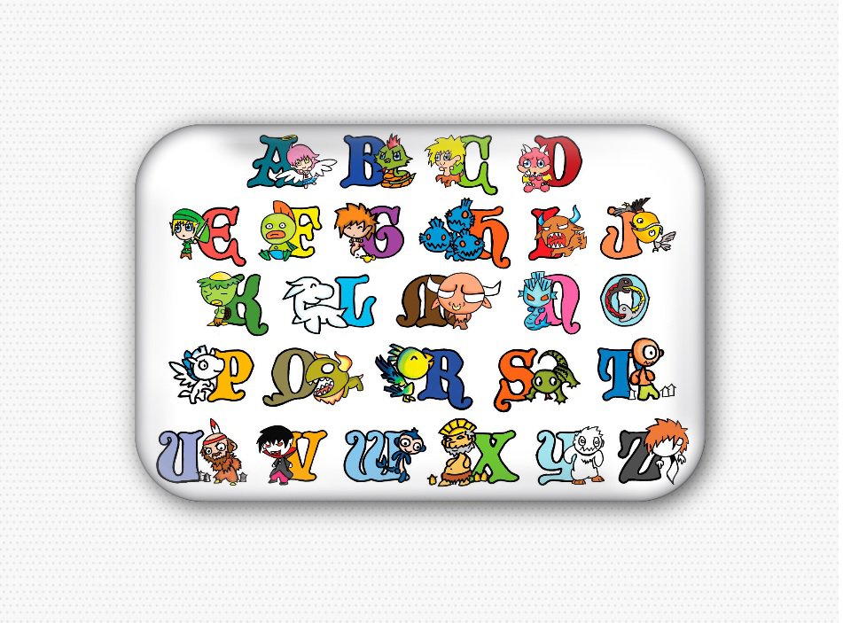 The Alphabet Fridge Magnet (68x44mm, refrigerator magnet)