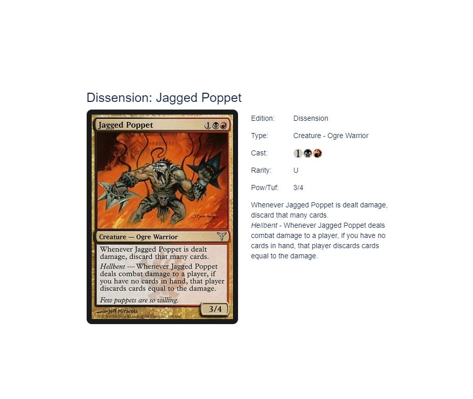 Jagged Poppet - Magic The Gathering - MTG Singles - Uncommon