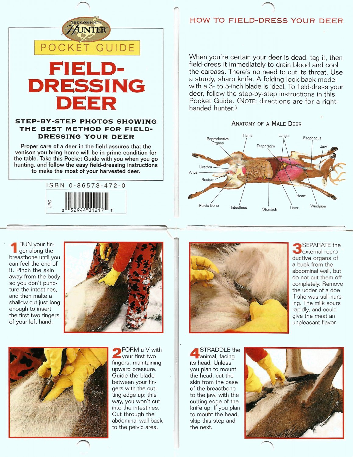 Complete Hunter Pocket Guides 4 Deer Quartering Skinning Dressing