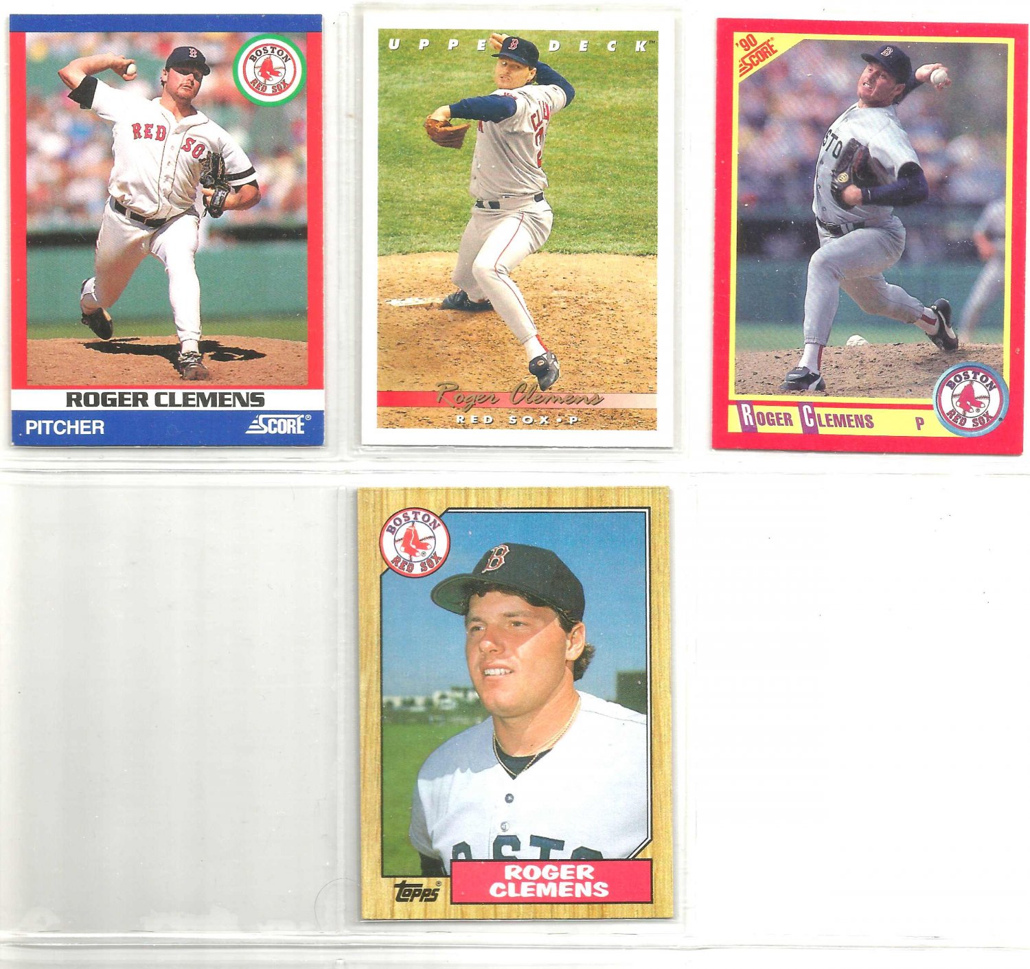 Lot #730 (5) Roger Clemens #405 #310 #50 #135 #340 1989 - 1997 Topps UD ...