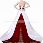 Elegant Embroidery Vintage Floor Length Gown W/ Color Accent