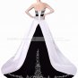 Elegant Embroidery Vintage Floor Length Gown W/ Color Accent