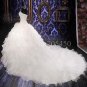 Sizes 2-24W Chapel Train White/Ivory Wedding Dress Embroidery Crystal Beaded Sweetheart