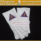 Masonic White Cotton Gloves with RSM Council emblem