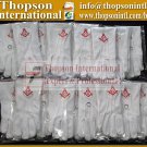 Masonic Cotton Gloves with red embroidery S/C