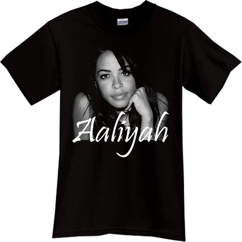 AALIYAH 7 Hip Hop Rap Black T-Shirt TShirt Tee