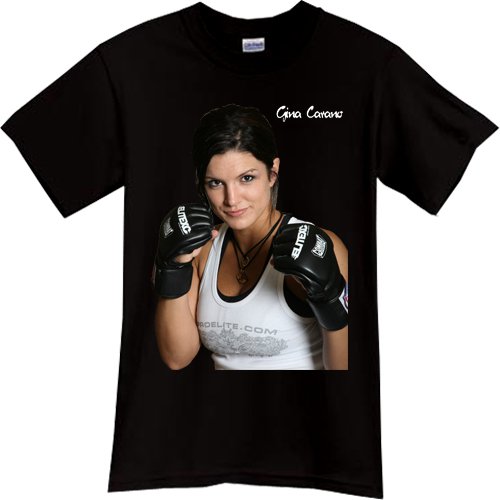 GINA CARANO 3 Wrestling MMA UFC Sport Black T-Shirt TShirt Tee