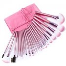 22pcs Superior Professional Soft Cosmetic Makeup Brush Set Pink + Pouch Bag Case