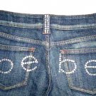 NEW Bebe Kayla Silver Rhinestone Distressed Jeans Size 25