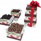 Christmas Cardinal Chocolate Nut Gift Tower