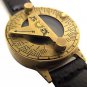 STEAMPUNK 40 mm SOLID BRASS SUNDIAL COMPASS WRIST WATCH. USA SHIPPING.
