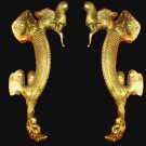 BEAUTIFUL ULTRA-HEAVY BRASS 13-INCH ENGRAVED MALABAR DRAGONS EXOTIC DOOR HANDLES BEAUTIFUL ULTRA-HEAVY BRASS 13-INCH ENGRAVED MALABAR DRAGONS EXOTIC DOOR HANDLES