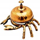 BELL. CLASSIC CRAB CLAWS ANTIQUE BRASS RARE CAPTAIN'S TABLE HOTEL OFFICE RINGER BELL. CLASSIC CRAB CLAWS ANTIQUE BRASS RARE CAPTAIN'S TABLE HOTEL OFFICE RINGER