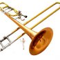 NEW 2017 Bb/F POSAUNE TRIGGER TROMBONE, GOLD-LACQUER, LARGE BELL, PRO-GRADE