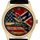VINTAGE AMERICAN FLAG ART COLLECTIBLE 40 mm WRIST WATCH, DON'T TREAD ON ME!