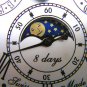 VINTAGE MOONPHASE GLOBE CLOCK BRASS & CRYSTAL MECHANICAL CALENDAR COMPLICATION