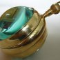 VINTAGE MOONPHASE GLOBE CLOCK BRASS & CRYSTAL MECHANICAL CALENDAR COMPLICATION