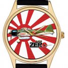 ZERO A6M MITUSBISHI JAPANESE WW-II NIPPON AIR FORCE AVIATION ART WRIST WATCH ZERO A6M MITUSBISHI JAPANESE WW-II NIPPON AIR FORCE AVIATION ART WRIST WATCH