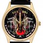 ROCK AND ROLL KICKASS ELECTRIC GUITAR ART COLLECTIBLE RETRO ART WRIST WATCH