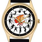SUPER COOL DIAL! BASKETBALL COLLAGE ART COLLECTIBLE JUMBO 44 mm WRIST WATCH