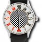 CHEQUERED VINTAGE CHESS SEPIA ART DIAL MASSIVE 44 mm COLLECTIBLE WRIST WATCH