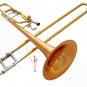PRO-GRADE Bb/F TRIGGER TROMBONE. GOLD-LACQUERED BRASS. FAST USA SHIPPING.