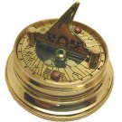 MULTI-FUNCTION POCKET WATCH STYLE BRASS SUNDIAL COMPASS w WORLD TIME CALCULATOR