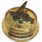 MULTI-FUNCTION POCKET WATCH STYLE BRASS SUNDIAL COMPASS w WORLD TIME CALCULATOR
