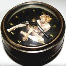 STUNNING FRENCH VINTAGE EROTIC ART COLLECTIBLE HEAVY BRASS DESK / HANGING CLOCK
