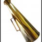 VINTAGE 1950s LARGE 45 cm WORKING SHIP'S HANDHELD MEGAPHONE IN SHEET BRASS.