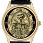 TEMPUS FUGIT VINTAGE SKULL SKELETON MASONIC ART SYMBOLIC FREEMASONRY WATCH