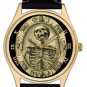 TEMPUS FUGIT VINTAGE SKULL SKELETON MASONIC ART SYMBOLIC FREEMASONRY WATCH
