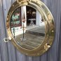 15-INCH HEAVY BRASS SHIP'S PORTHOLE WINDOW MIRROR. GREAT NAUTICAL DECORATIVE!