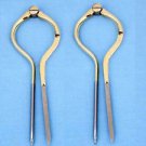 VINTAGE PAIR OF HEAVY BRASS BRITISH NAUTICAL NAVIGATION DIVIDERS. 8 INCHES