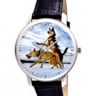 CLASSIC SKY BLUE HUSKIES EVOCATIVE DOG ART LARGE 40 mm UNISEX WRIST WATCH