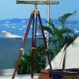Classic Nautical Fleet Review Telescope in Brass (102 cm) + 5-ft Rosewood Tripod